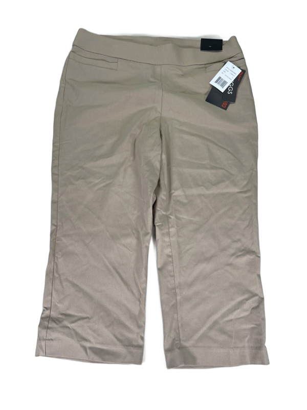 Briggs Women's Tan Pull On Comfort Waistband High Rise Capri Pants - 12