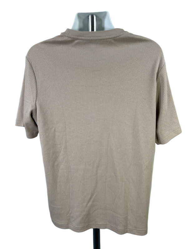 Croft and Barrow Men's Beige Short Sleeve Ribbed Knit T-Shirt - L image 2