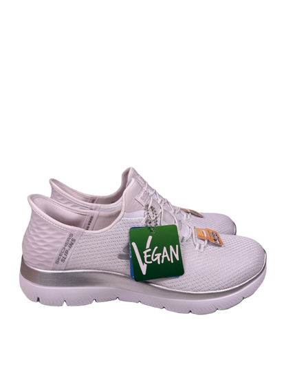 Skechers Women's White Metallic Diamond Dream Summits Slip On Sneakers - 8.5 image 2