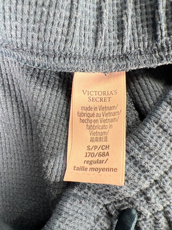 Victoria's Secret Women's Blue Waffle Knit Pull On Jogger Sweatpants - S image 3