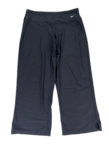 Nike Women's Black Pull On Crop Flare Athleisure Athletic Pants - M