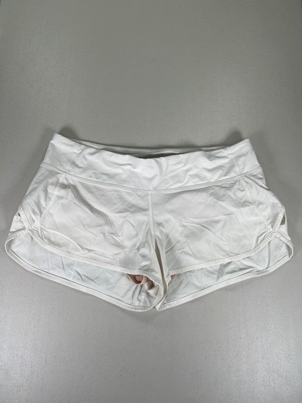 Lululemon Women's White Speed Pull On Lined Running Shorts - 10