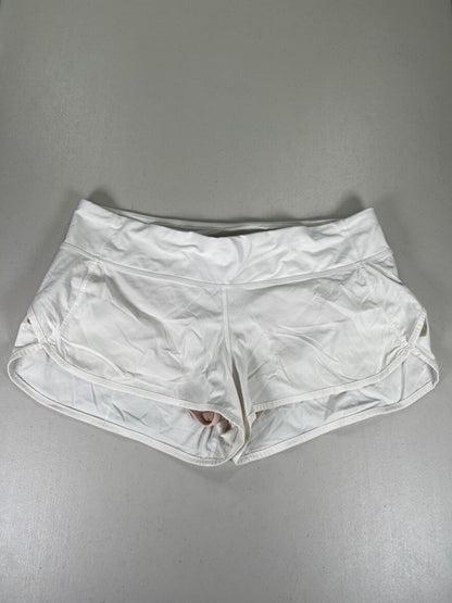 Lululemon Women's White Speed Pull On Lined Running Shorts - 10