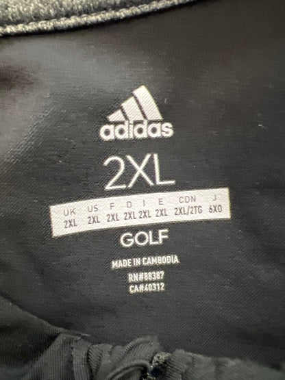 adidas Men's Gray/Blue 1/4 Zip Athletic Golf Jacket  - 2XL image 3
