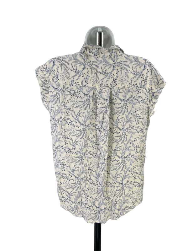 Jachs Girlfriend Women's Blue/White Floral Sleeveless Button Up Blouse - S image 2