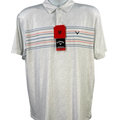 Callaway Men's White Striped Short Sleeve Athletic Polo - M