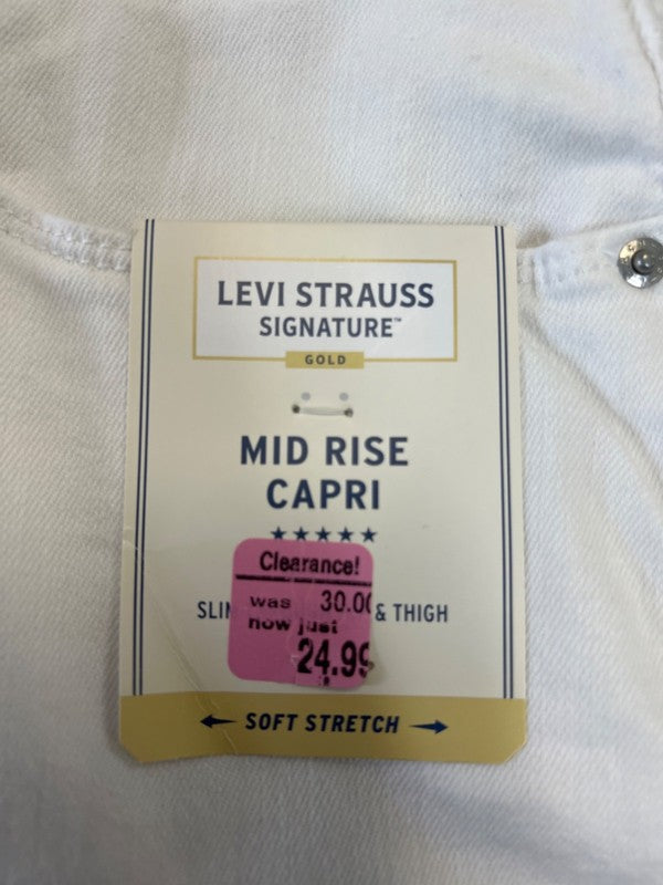 Levi's Women's White Signature Gold Mid Rise Capri Cuffed Denim Jeans - 20 image 4