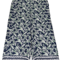 Max Studio Women's Blue/Green Leaf Print Sheer Wide Leg Cover Up Pants - Plus 2X