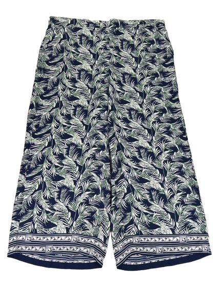 Max Studio Women's Blue/Green Leaf Print Sheer Wide Leg Cover Up Pants - Plus 2X