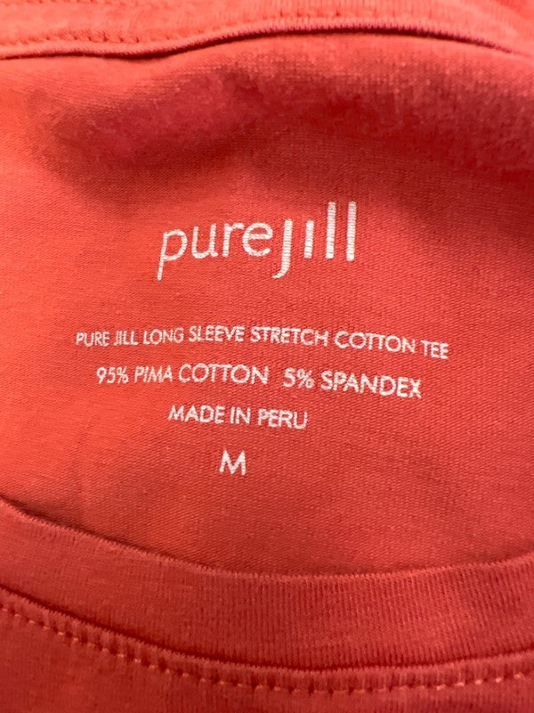 Pure J.Jill Women's Orange Stretch Long Sleeve Shirt - M image 3