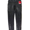 Spanx Women's Black Metallic Faux Leather 7/8 Track Stripe Leggings - M