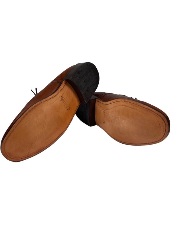 Hitchcock Men's Brown Leather Derby Lace Up Dress Shoes - 12 Wide image 7