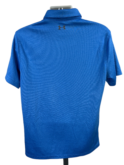 Under Armour Men's Blue HeatGear Short Sleeve Athletic Polo - L image 2