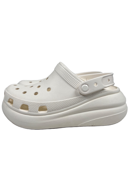 Crocs Unisex Ivory/White Comfort Classic Crush Platform Clogs - Women's 8 image 5
