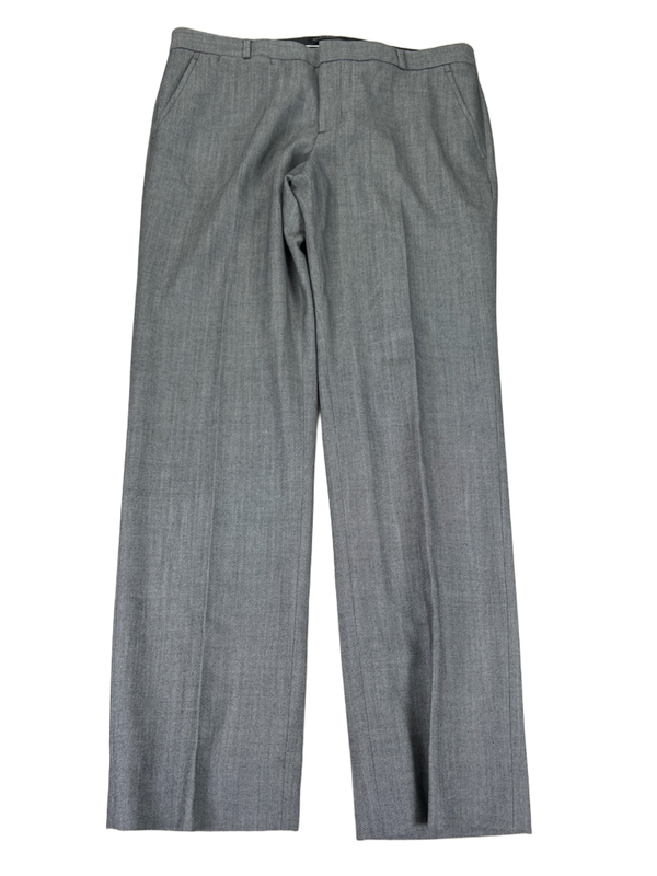 Banana Republic Women's Gray Harper Wool Boy-Fit Straight Leg Pants - 12