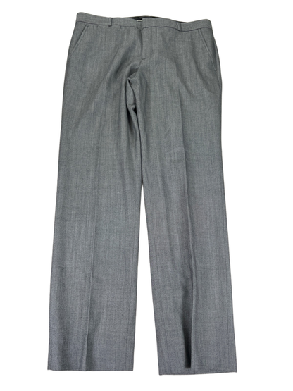 Banana Republic Women's Gray Harper Wool Boy-Fit Straight Leg Pants - 12