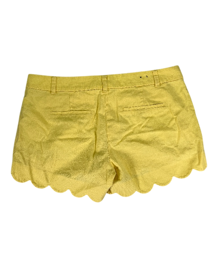 J.Crew Women's Yellow Scallop Hem Linen Shorts - 12 image 2