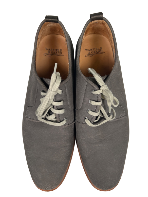 Warfield and Grand Men's Gray Suede Garson Lace Up Oxford Dress Shoes - 12 image 3
