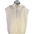 Calia Women's Beige Mock Neck Quarter Zip Sleeveless Pullover Shirt - L