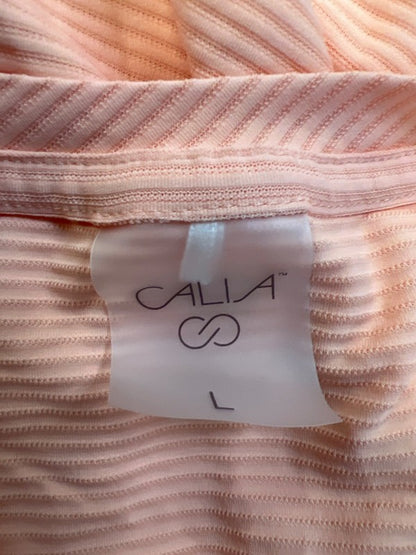 Calia Women's Orange Horizontal Ribbed Sleeveless Athletic Tank Top - L image 3
