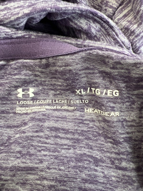 Under Armour Women's Purple Heather Tech Twist Pullover Hoodie Sweatshirt - L image 3