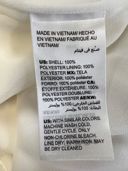 White House Black Market Women's White/Ivory Sheer Sleeve Blouse - 4 image 4