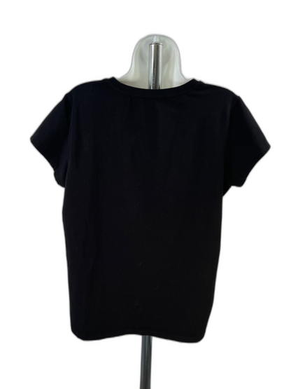Calvin Klein Women's Black Rhinestone Front Short Sleeve T-Shirt - L image 2