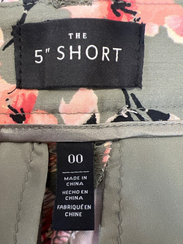 White House Black Market Women's Green/Pink 5" Chino Shorts - 00 image 3