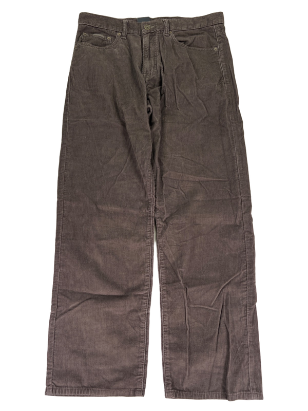Calvin Klein Men's Brown Corduroy Relaxed Straight Pants - 34x30