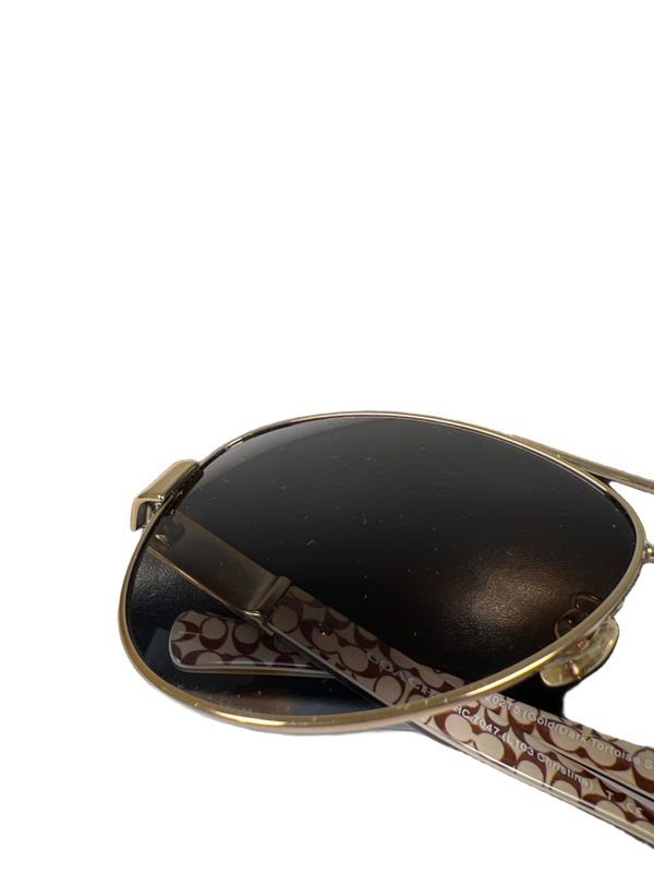 Coach Women's Dark Tortoise Sand Christina Aviator Sunglasses W/ Hardshell Case image 10