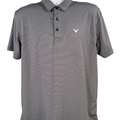 Callaway Men's Black Sriped Short Sleeve Opti Dri Golf Polo Shirt - M