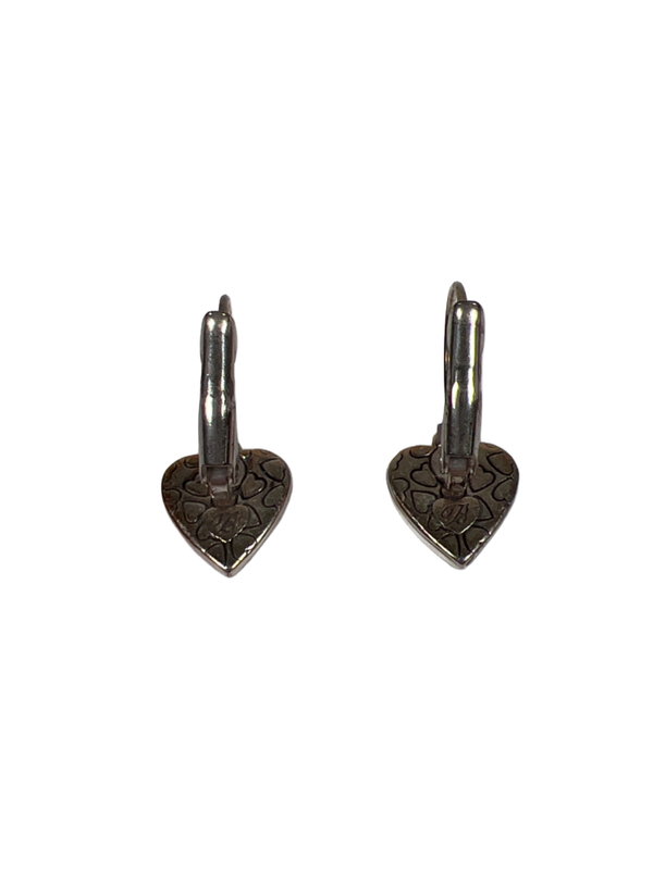 Brighton Women's Silver Plated Floral Heart Shaped Dangle Lever Back Earrings image 2