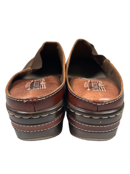 Spring Step L'Artiste Women's Brown Leather Hand Painted Chino Clogs - 40/US 9 image 4