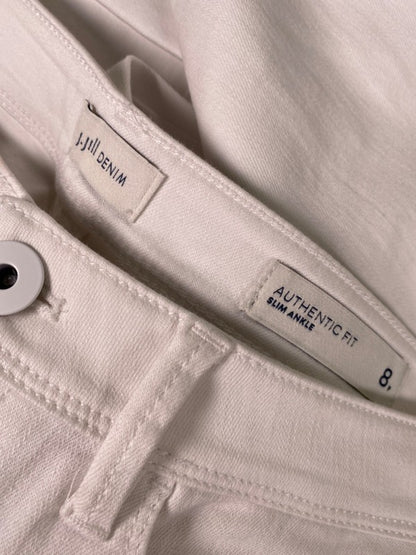J.Jill Denim Women's White Authentic Fit Slim Ankle Jeans - 8 Petite image 3
