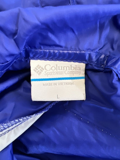 Columbia Women's Blue/Gray Zip Up Hooded Windbreaker Jacket - L image 3
