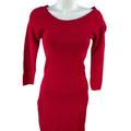 Max Studio Women's Red Textured Bodycon Elbow Sleeve Mini Dress - S