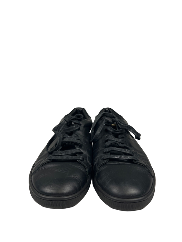 Saint Laurent Paris Men's Black Leather Low Top Sneakers - 46.5/US 13 image 2