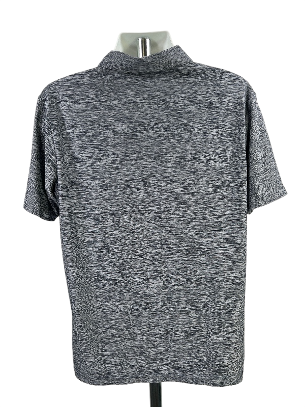 Three Sixty Six Men's Blue Heather Short Sleeve Active Polo -L image 2