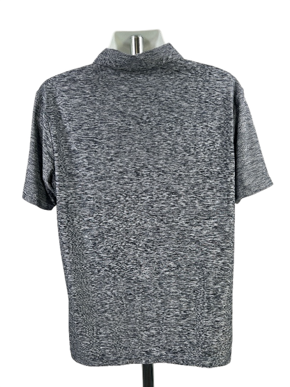 Three Sixty Six Men's Blue Heather Short Sleeve Active Polo -L image 2