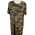 Lucky Brand Women's Green Camo Thin Short Sleeve T-Shirt Dress - S