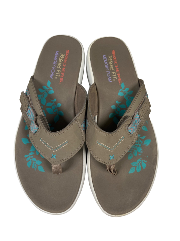 Skechers Women's Blue/Taupe Upgrades Marina Bay Flip Flop Sandals - 8 image 3