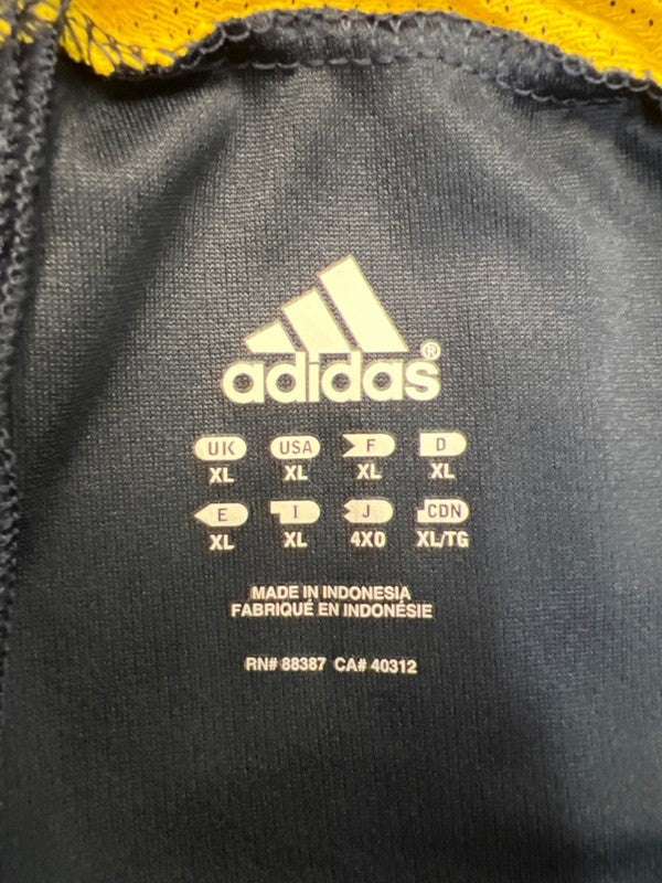 Adidas Men's Blue/Yellow Striped Athletic Training Shorts - XL image 3