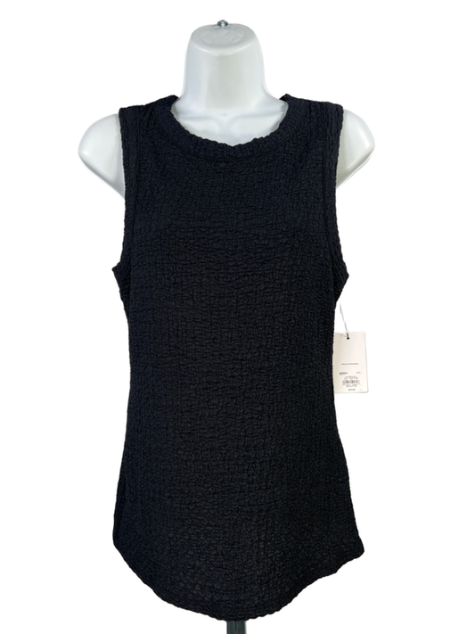 Nine West Women's Black Crinkled Texture High Neck Tank Top - M