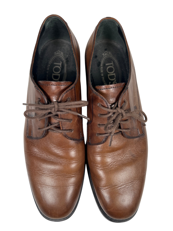 Tod's Women's Brown Lace Up Vintage Oxford Dress Shoes - 38.5/US 8.5 image 3