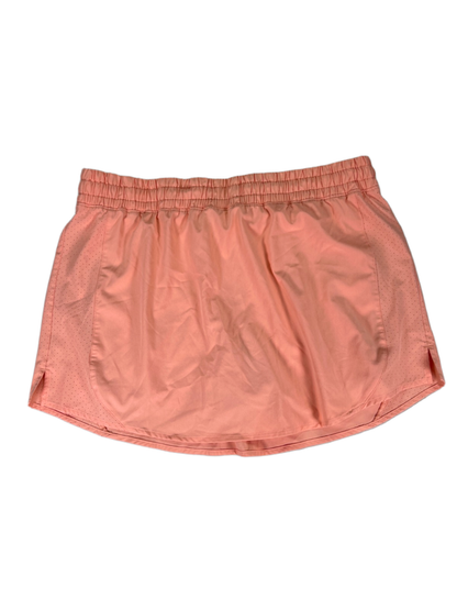 Calia Women's Orange Stretch Waist Perforated Lined Athletic Skort - L