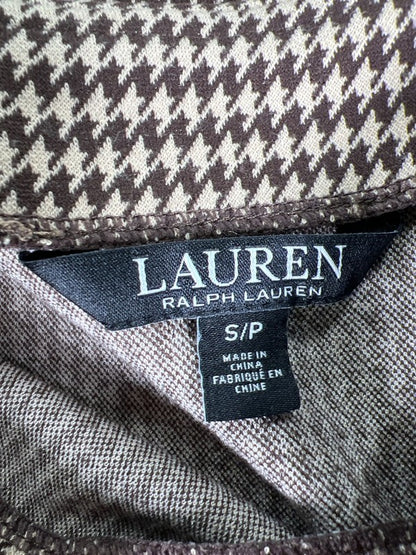 Lauren Ralph Lauren Women's Brown Houndstooth Side Zip Straight Skirt - S image 3