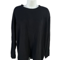 Orvis Women's Black Dropped Shoulder Long Sleeve Crewneck Sweatshirt - M