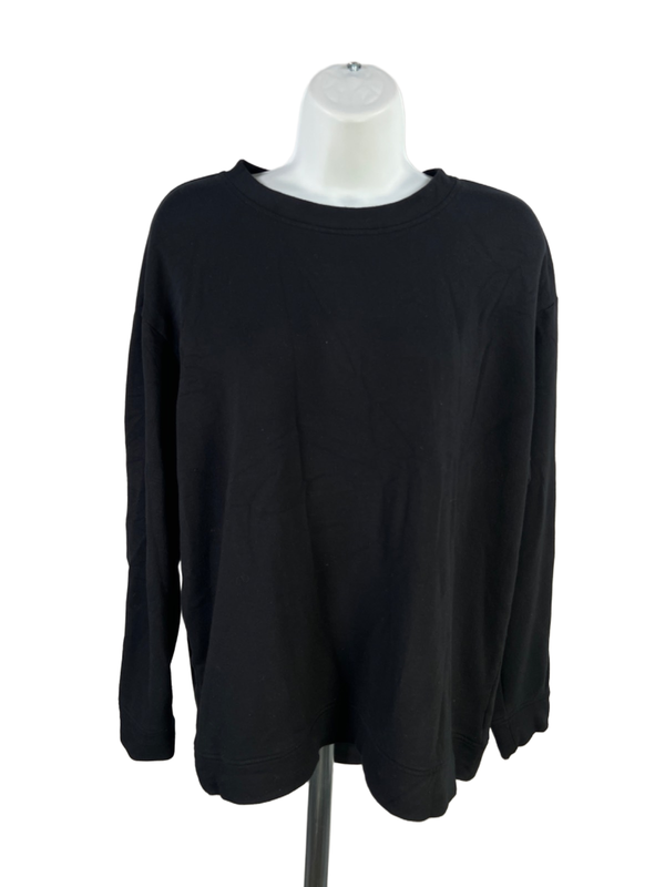Orvis Women's Black Dropped Shoulder Long Sleeve Crewneck Sweatshirt - M