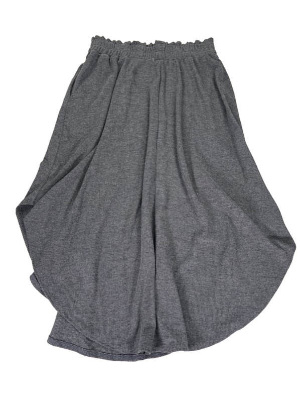Final Touch Women's Gray Waffle Knit Pull On Midi Skirt - L image 2