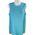 J Jill Women's Blue Cotton Forward Seam Sleeveless Tank Top - M